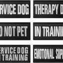 Antrix 6 Pieces Dog Patch Service Dog/Therapy Dog/in Training/Do Not Pet/Emotional Support/Service Dog in Training Embroidered Emblem Patches for Service Dogs Animals- 3.5x1.6 inch
