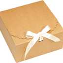 UnicoPak 14 Pack 8x8x4 Brown Gift Boxes with Lids for Presents Cardboard Kraft Gift Boxes Bulk for Gifts Birthday Wedding Party Bridesmaid Proposal Box Christmas