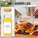 AISIPRIN Glass Spice Jars with 398 Labels, 24 pcs 4oz Spice Containers with Bamboo Lids, Square Spice Bottles With Shaker Lids,Spice Organization for Cabinet,Drawer,Rack,Seasoning Organizer