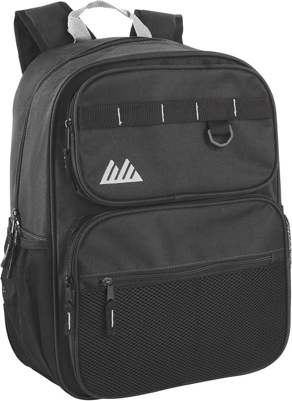 Travel Backpack for Men and Women, Spacious Work Daypack with Water Bottle Pockets (Black) 2 Pack