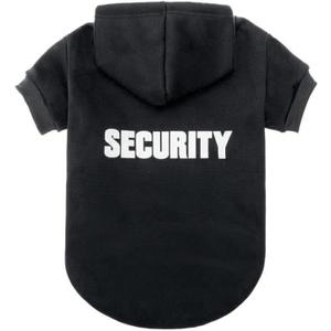 BINGPET Security Dog Hoodies Puppy Sweater Cold Weather Dog Coats Soft Brushed Fleece Pet Clothes Hooded Sweatshirt for Dog Cat (Medium) #1 Black(Security)