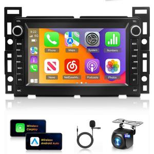 Car Stereo for 2005 2006 2007 2008 Pontiac G6 for Malibu 2004 2005 2006 2007 with Wireless Carplay&Android Auto,10 Inch Touchscreen Car Radio with GPS, WiFi, FM Radio,Backup Camera,SWC,MIC