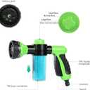 Garden Hose Nozzle, High Pressure Spray Gun Nozzle, 8 Spray Patterns for Watering Plants, Lawn, Patio, Cleaning, Showering Pet with 3.5oz/100cc Soap Dispenser Bottle
