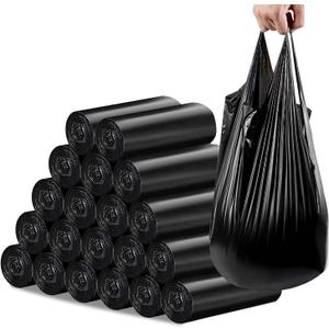 Small Trash Bags, Strong Black Garbage Bags, Unscented Thicken Bin Liner Suitable for Bedroom Home Kitchen 6 Gallon 120 Count