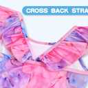 Snowheart Girls Swimsuit One Piece Bathing Suit Kids Quick Dry Shoudler Ruffle Floral Swimwear for 3-12 Years Old (Pink)