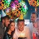 8 Pcs 18 Inch Neon Rainbow Leopard Birthday Foil Balloons Color Cheetah Balloons Cheetah Birthday Decorations Neon Rainbow Leopard Decorations Supplies for Party