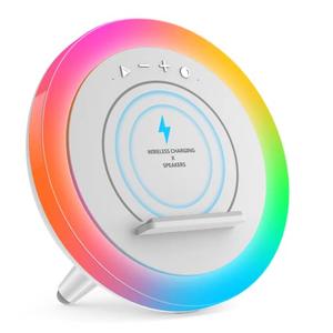 Color Changing Bluetooth Speaker Night Light with Wireless Charging - Gifts for Teens