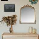 19.8"x15.7"Antique Gold Arched, Antique Baroque Wall Mirror Decoration, Hanging Wall Mirror Fireplace,Entrance,Living Room,Bedroom,Kitchen,Farmhouse,Bathroom Home Decor(Gold)