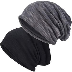 1 EINSKEY Lightweight Slouchy Beanie for Men Women, Oversize Thin Cotton Skull Cap Chemo Cap Night Sleeping Hat for All Seasons