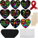 JOYIN 24 Packs Valentines Day Cards with Scratch Heart Paper, Magic Color Heart Rainbow Scratch Cards for Kids Crafts and Art Classroom Exchange, Valentine's Party Favors