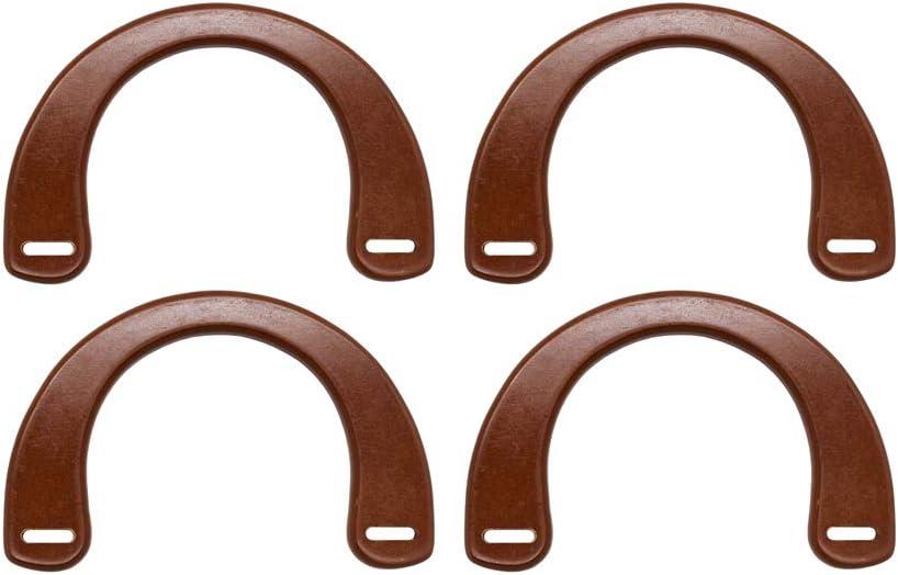 Model Worker 4PCS MDF U-Shaped Handles Replacement for Handmade Bag Handbags Purse Handles (Brown)