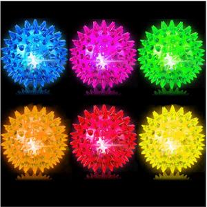 Bouncy Light Up Ball for Kids - LED Flashing Spiky Sensory Toys for Kids with Autism Stress Balls for Toddlers 1-3 Fidget Toys Sensory Balls Glow in The Dark for Novelty Noisemaker Toys for Parties