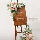 Ling's moment 2pcs Wedding Flowers Garland Artificial Floral Swag Arch Decorations Greenery Arrangements Blush & Pink Ceremony Reception Garden Easel Wall Entryway Outdoor Board(NOT Include Sign)
