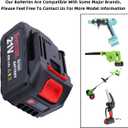 21V Lithium Battery with Electric Quantity Display, 4.0 Ah Battery with Charger Adapter Led Indicator Compatible with Leaf Blower and Mini Saw