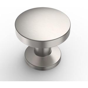 Amerdeco 10 Pack Brushed Satin Nickel Cabinet Knobs, Round, 5 Inches, Easy to Install, Zinc Alloy, Single Hole, Ambidextrous, Nickel