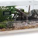 Acrylic Clear Reptile Habitat Enclosure Terrarium with Latch Perfect for Amphibians and Invertebrates Such as Spiders, Frogs (Horizontal Wood Large)