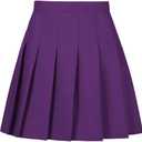 Mini Pleated Skirts for Women Purple High Waisted Skater Tennis Outfits Women's Novelty Skirt with Shorts, Size: L