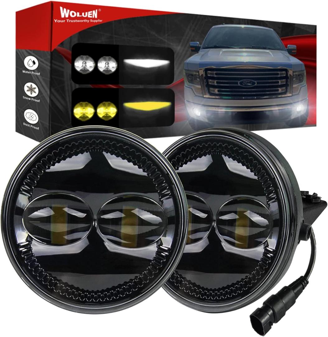 Upgraded Dual Color LED Fog Lights for Ford F150 (2006-2014), Ranger (2008-2011), Expedition (2007-2014) - Driver & Passenger Side