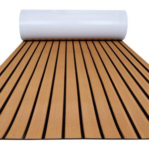 FOCEAN Boat Flooring EVA Foam Boat Decking Faux Teak Marine Flooring Boat Mat Boat Carpet Sheet for Motorboat RV Yacht Kayak Surfboard, 94.5"x 47.2" 