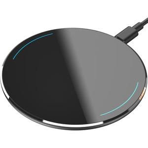 TOZO Wireless Charger 15W Max Fast Wireless Charging Pad Compatible with iPhone 16/16 Plus/16 Pro Max /15/14/13/SE/12 Series, Samsung Galaxy S24/S23/S22 Series (No AC Adapter), Glossy Black 2 Plates 2 Adapter