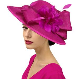 dressfan Vintage Fascinator Hats for Women,20s 50s Linen Flower Hat for Derby/Church/Wedding/Cocktail/Tea Party