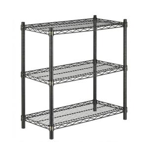 APLSS 14" D x 48" W x 34" H Black Heavy Duty Wire Shelving with 3 Tier Shelves, NSF Certified, Height Adjustable, Wet&Dry Environments, for Kitchen Garage Walk-in Cooler, 800lbs Per Shelf
