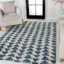 JONATHAN Y MOH206D-4 Aisha Moroccan Triangle Geometric Area Rug, Contemporary, Modern, Scandinavian, Minimalistic for Living Room, Dining Room, Bedroom, Kitchen, Cream/Navy, 4 X 6 (4' x 6' (Rectangular))