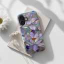 DorisMax for iPhone 16 Case - Wireless Charging Compatible - Dual-Layer Hard Shell + Silicone Cover - Shockproof Protective Phone Case with Stylish Designs for Women - Abstract Lotus