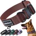 Heavy Duty Dog Collar for Large or Medium Dogs, Adjustable Strong Dog Collar for Active Dogs, Double-Layered Nylon (Rust, 11-15)