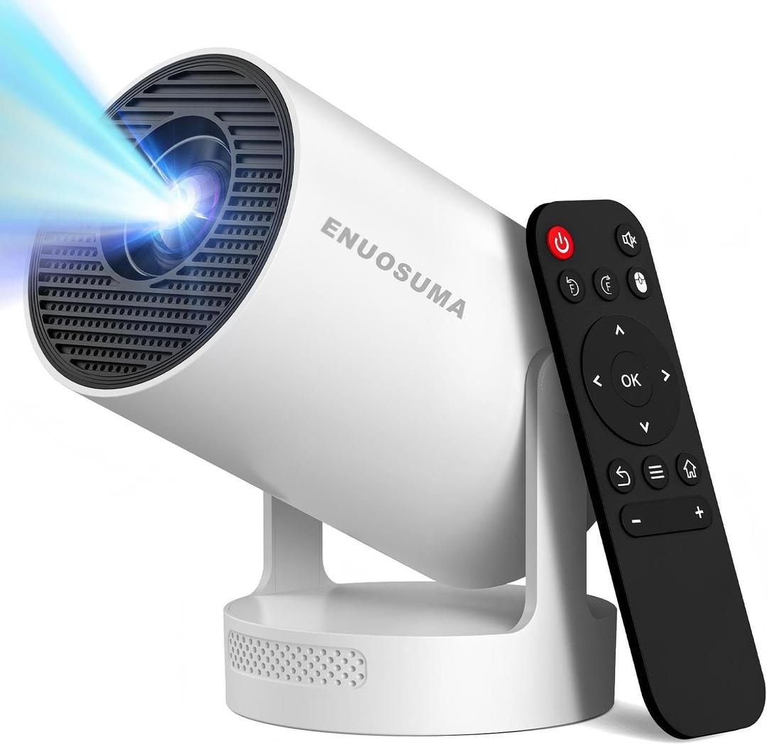 Mini Projector with WiFi 6 and Bluetooth 5.4, Portable Projector 4K Support, Built in Apps,5W Soundbase Speaker, Auto Vertical Keystone 210Rotatable Smart Proyector for Movie Home Outdoor