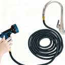 Indoor Sink Hose Attachment for Faucet - (25 FT) Faucet Hose with 7 Adapters for Kitchen Sink Bathroom Sink Faucet, Watering Houseplants, Washing Pets, Household Cleaning, Car Washing