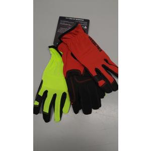 BOSS Men's Task 2-Pack High Performance Synthetic Leather Palm Work Gloves, High Dexterity, Knuckle Padding, Comfort, Abrasion Resistant, Black, Red, Yellow, Large