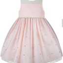 Harlow Rose ,Elegant Satin Tulle Flower Girl Dress for Wedding Short Tutu Pearls Princess Pageant Birthday Party,. (Pink ,3T)