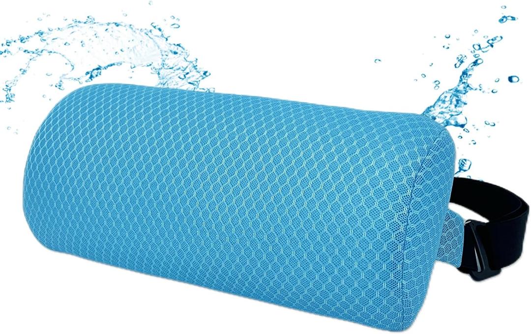 REEZEIVI 1Pack Headrest Pillow for Patio Chaise Lounge, Chaise Lounge Pillows Outdoor 3D air mesh with Elastic Band, Quick Drying and Washable Spa Pillow for Recliner, Beach Chair, Office Chair Blue