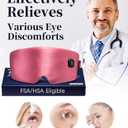 Heated Eye Mask for Dry Eyes - Silk Cordless Warm Eye Compress Moist Heat, Eye Heating Pad for Stye Treatment, Tired Eyes, Sleep, Travel, Washable, Rechargeable, Pink