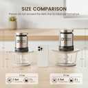 Kitchen in the box Food Processor, Electric Meat Grinder & Food Chopper with 400W Powerful Veggie Chopper-2 Bowls8 Cup+8 Cup & 2 Bi-Level Blades for Meat/Fish/Vegetable/Baby FoodBlack Button