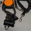 Dual Retractable Dog Leash for Small Breed (Up to 44 Lbs Each) - Double Headed 16 ft Extendable Pet Leash with Poop Bags, Non Slip Grip - One Button Break & Lock, 360 Tangle-Free (Orange, Medium)