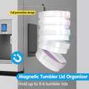 Terficer Magnetic Water Bottle Organizer for Stanley 40oz Tumbler with Handle, Magnetic Stanley Cup Holder Used on Refrigerator, Tumbler Lid Organizer Kitchen Organization Ideal for Fridge & Wall