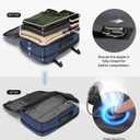 Dinictis Vacuum Seal Travel Backpack 60L Built-in Pump, Expandable Backpack with Vacuum Compression Fits 17 inch Laptop, Water Resistant Carry On Suitcase Luggage for Short Trip and Business-Blue