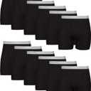 Hanes Men's Underwear Boxer Briefs Pack, Cool & Breathable Cotton Moisture-Wicking Underwear for Men, No Ride Up (XX-Large, Black - 12 Pack)