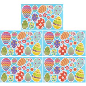 KESYOO 5pcs Easter Egg Wall Stickers Easter Decorations Colorful Window Clings Decor Decal Stickers for Home Office Kids School Party Decorations Supplies B