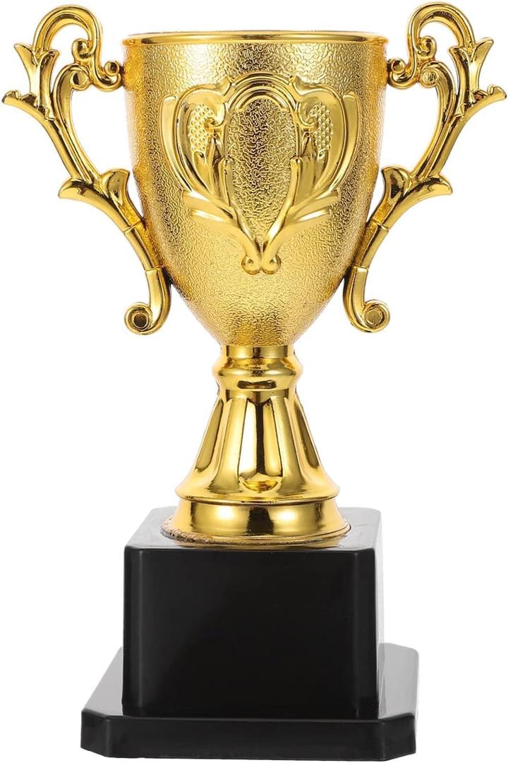Premium Gold Plastic Trophy Cup Awards Ideal for Sports Tournaments Competitions and Parties