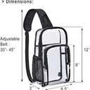 Edraco Clear Sling Bag for Concert & Stadium Approved, Shoulder Backpack for Men & Women - Holds Phone, Wallet, Keys, Power Bank, Large