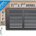 Fits 10x6 Duct Opening | Steel Return Air Grille by Handua | Vent Cover Grill for Sidewall and Ceiling | Black | HVAC Cold Air Intake Grille | Outer Dimensions: 11.75"W X 7.75"