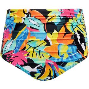 Tempt Me Women High Waisted Bikini Bottom Retro Ruched Swim Bottom Shirred Tankinis Brief (Black, XL)