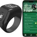 Aladdin Myth Multifunctional Tasbih Prayer Smart Ring, Tasbeeh Counters, Prayer Direction Indicator Guide, 5 Azan Alarm Clock, Electronic Rosary, Step Counting, Heat Rate, SPO2, Blood Pressure, Black