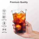 Dealusy 100 Pack - 24 oz Clear Plastic Cups with Lids and Straws, Sturdy & Food Safe Iced Coffee Cups with lids, Disposable Plastic Smoothie Cups for Cold Drinks