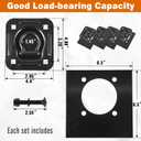 Recessed D Ring Tie Down Anchors 4 Pack (6,000 Lbs), Heavy Duty Trailer Floor Tie Downs and Anchor Points for Securing Cargo, Equipment, ATV, UTV, Truck Black