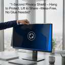 2 Pack 24 Inch Privacy Screen for Monitor, Hanging Anti Spy Screen Filter for 23.6 to 23.8 Inch 16:9 Widescreen Monitor, Removable Blue Light Reduction Protector for Office