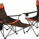 2 Pack Adjustable Folding Camping Chairs with Detachable Footrest and Headrest, Lightweight and Portable, Ideal for Hiking, Travel, Fishing and Outdoor Activities (Orange)